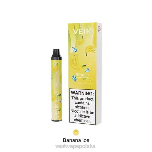 VEIIK Micko Pie jednorazowy waporyzator 600 zaciągnięć PF00R25 VEIIK Vape Review lód bananowy